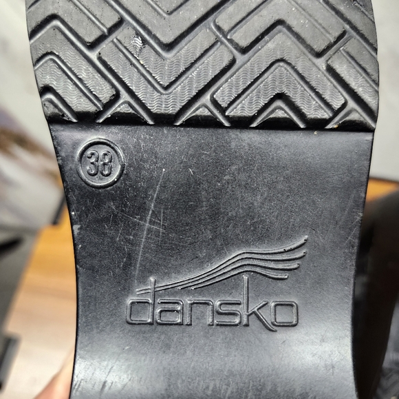 Dansko Women's Professional Black Leather Clogs EU38 US7.5–8 Preowned Work Shoe - Picture 3 of 12